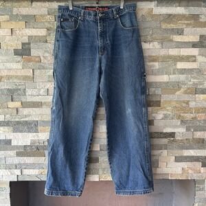 Vtg Y2K Vibes Baggy Denim Distress Hip Hop Skater Grunge Jeans Jnco Kikwear 34